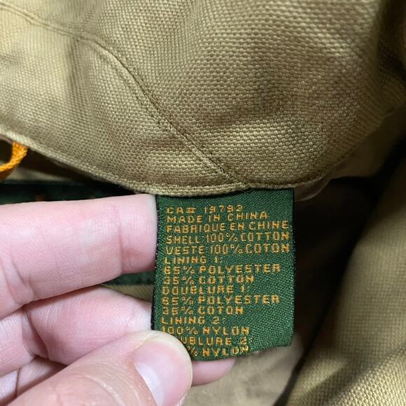 Timberland Canvas Jacket Mens XL Tan Workwear Utility Outdoor Grunge Full Zip - Picture 2 of 8